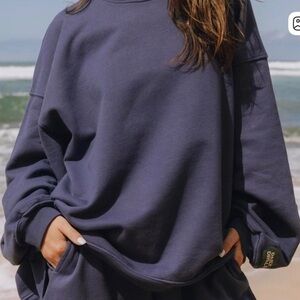 DAILY DRILLS Unisex Oversized Crewneck in Navy